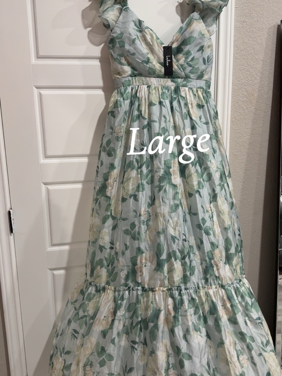 Lulus Dresses & Skirts - Lulu's Light Blue and Green Floral Maxi Dress